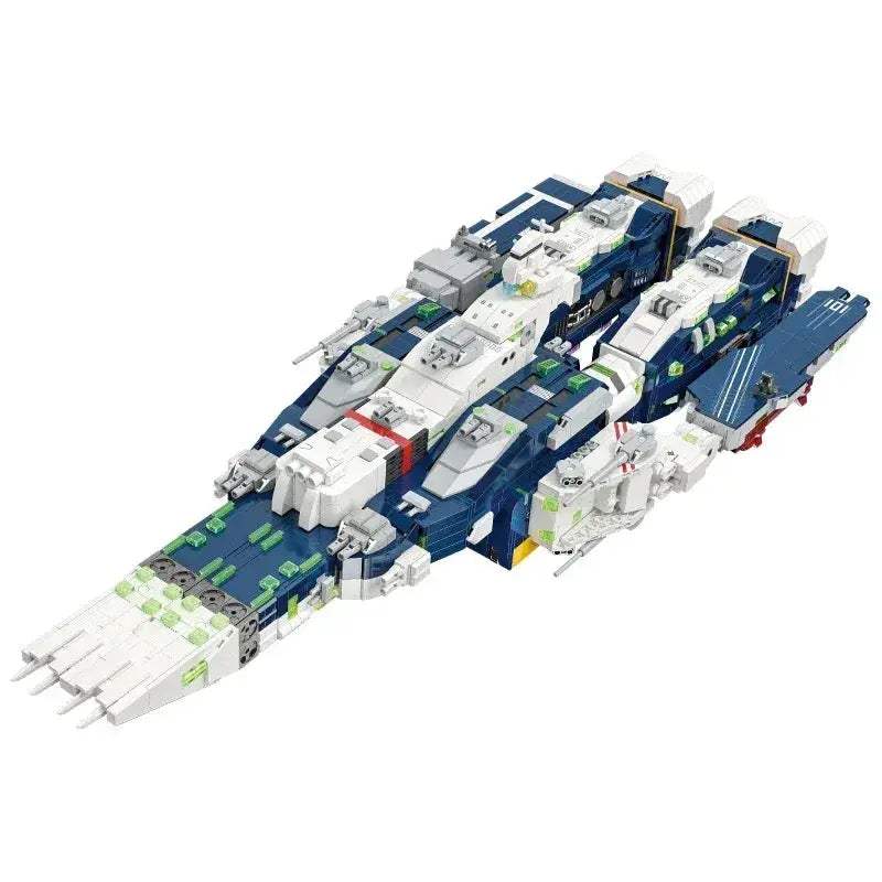 MOC Fortress Ship Building Blocks Lego Compatible Robotech Warship Model - Image 6