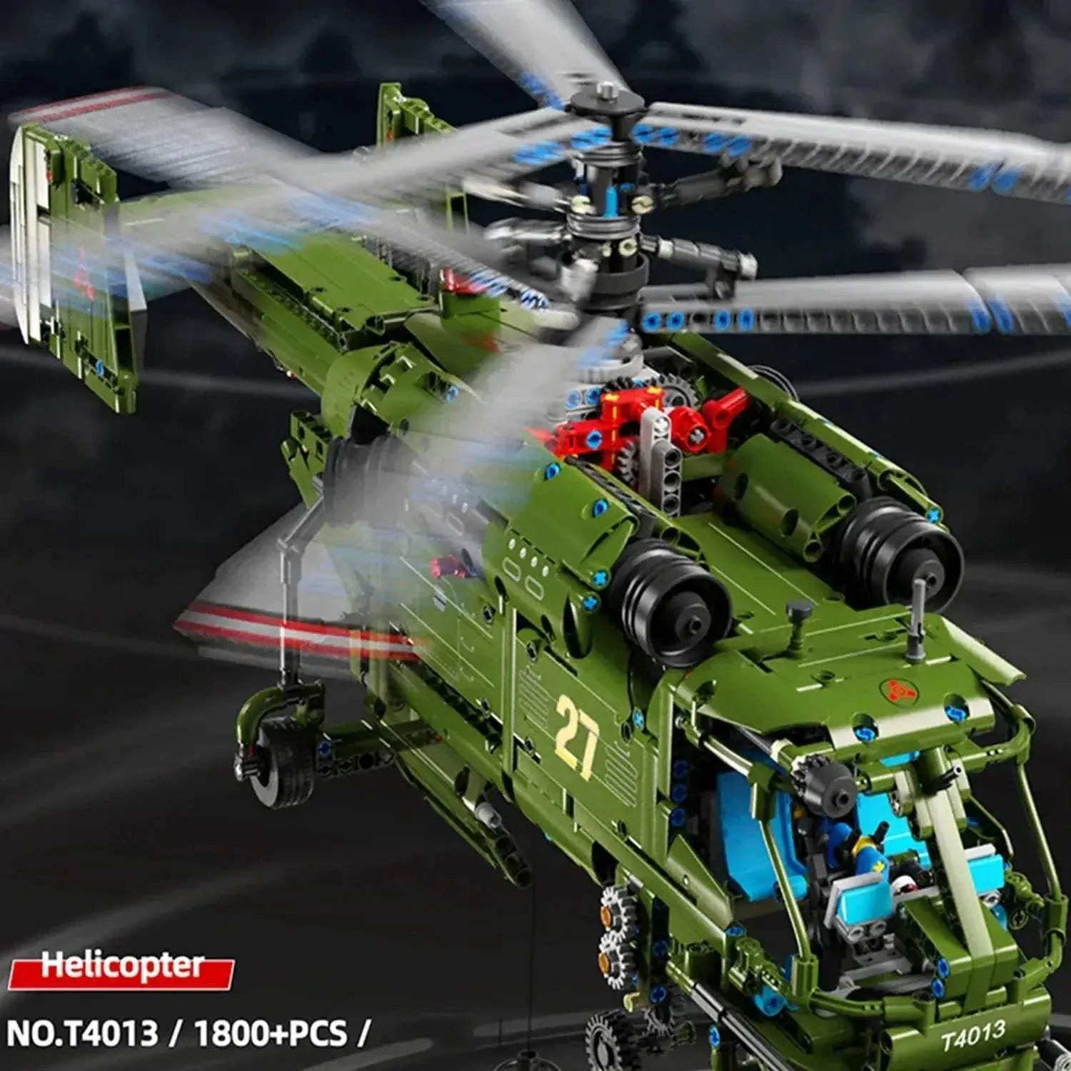 MOC Helicopter Building Blocks Set For Creative Desktop Decor