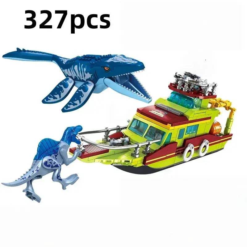 MOC Jurassic Dinosaur Building Blocks Educational Escape Ship Set For Kids - Image 2