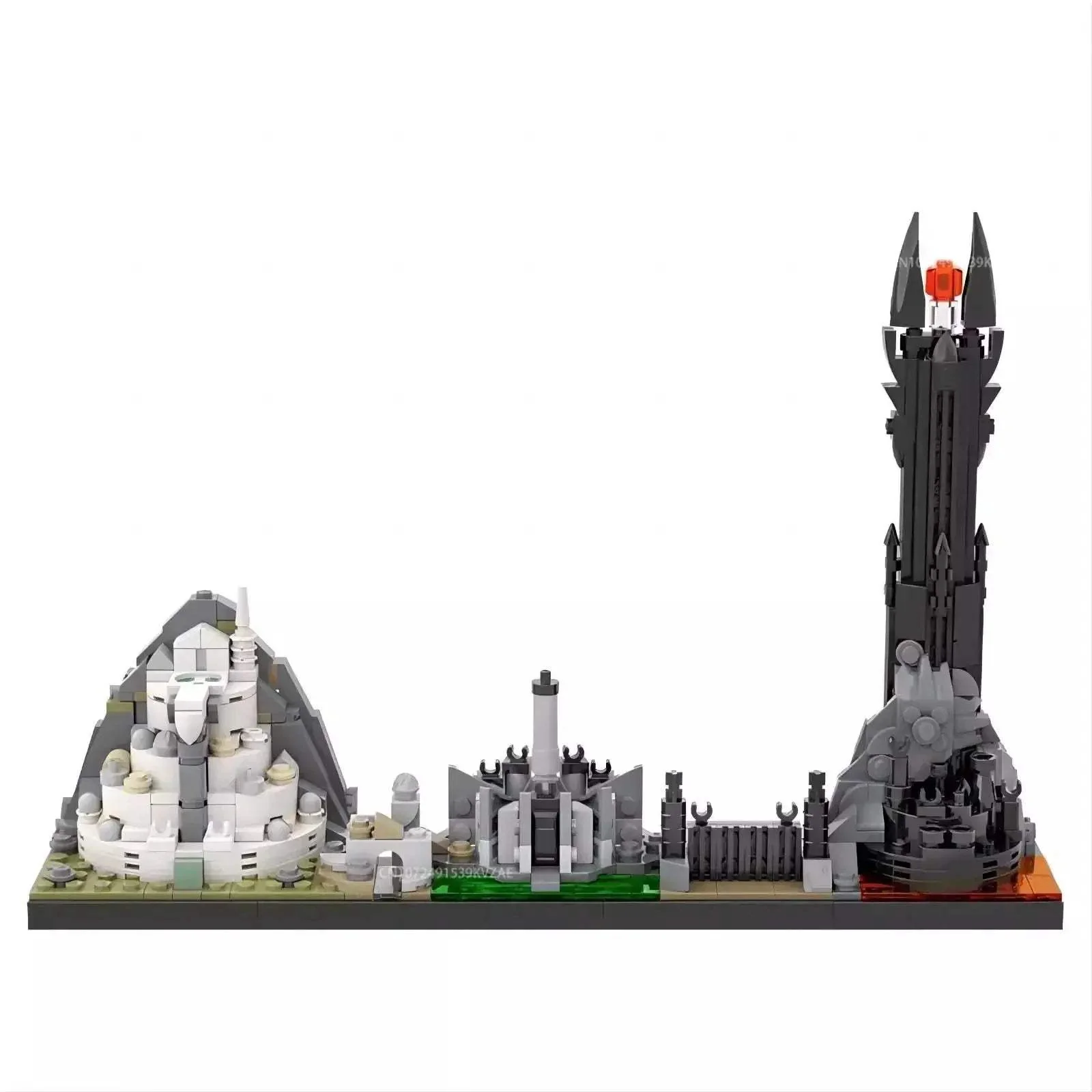 MOC Lego Compatible Building Blocks Minas Tirith Skyline Educational Model - Image 3