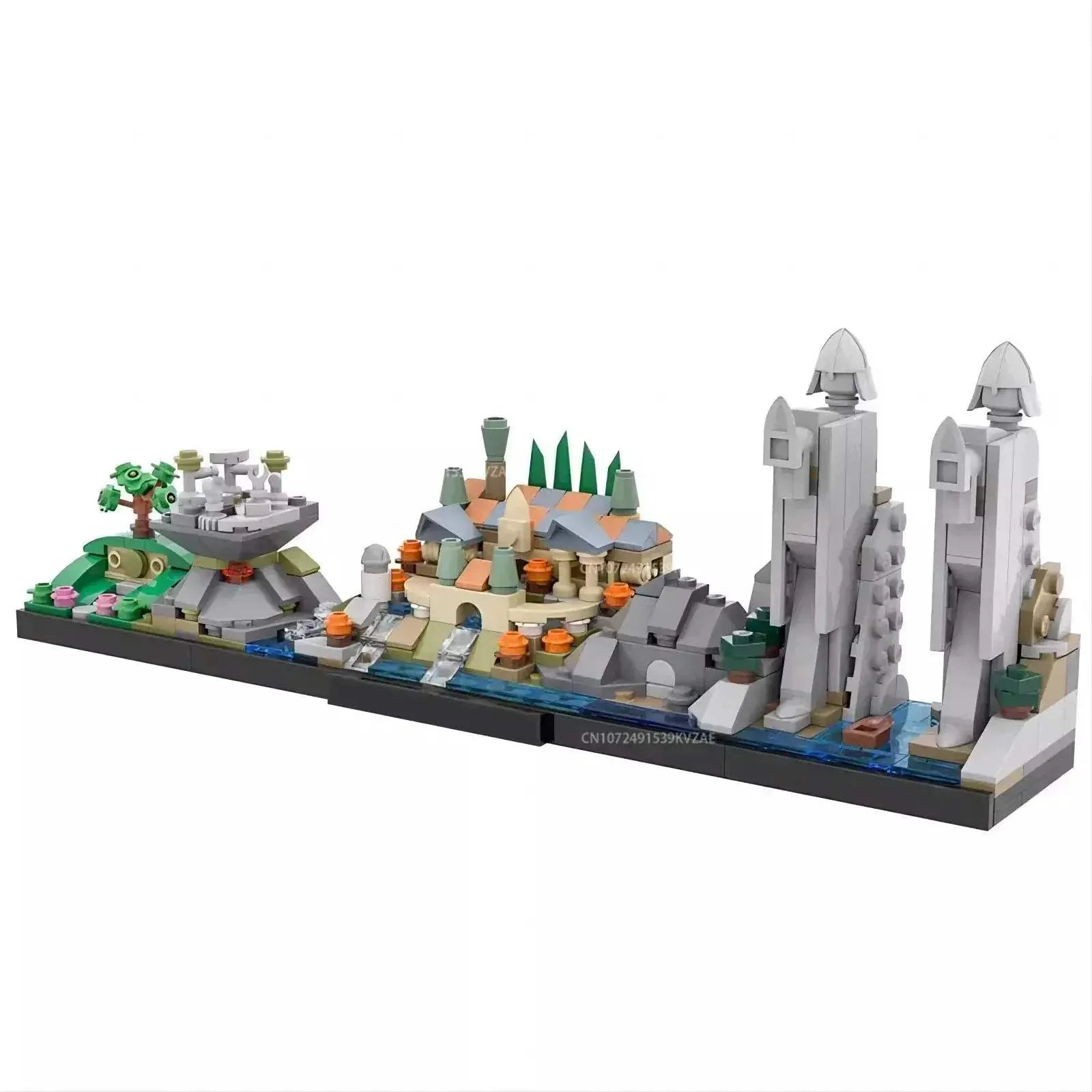 MOC Lego Compatible Building Blocks Minas Tirith Skyline Educational Model - Image 4