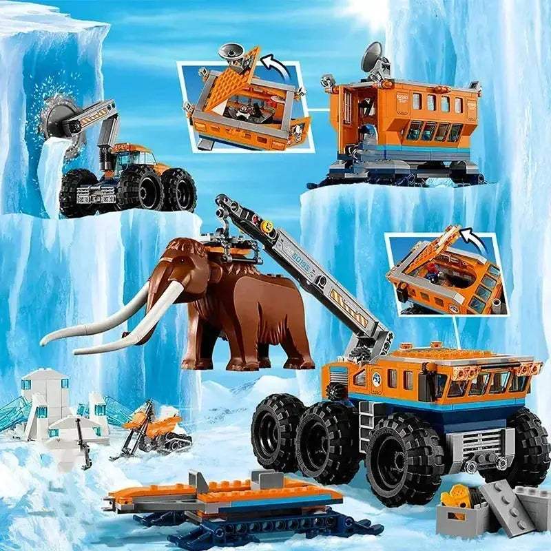 MOC LEGO Compatible City Series Arctic Exploration Crane Car - Image 3