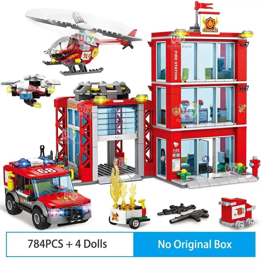 MOC Lego Compatible Fire Station Building Block Rescue Set - Image 7