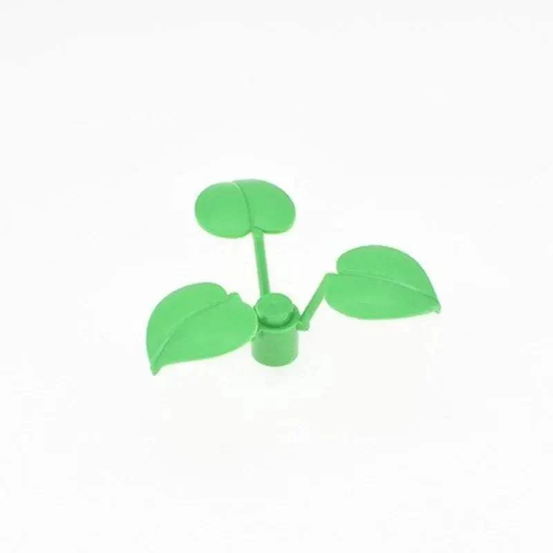 MOC Lego Compatible Plant Stem 6255 With Three Large Leaves - Image 6