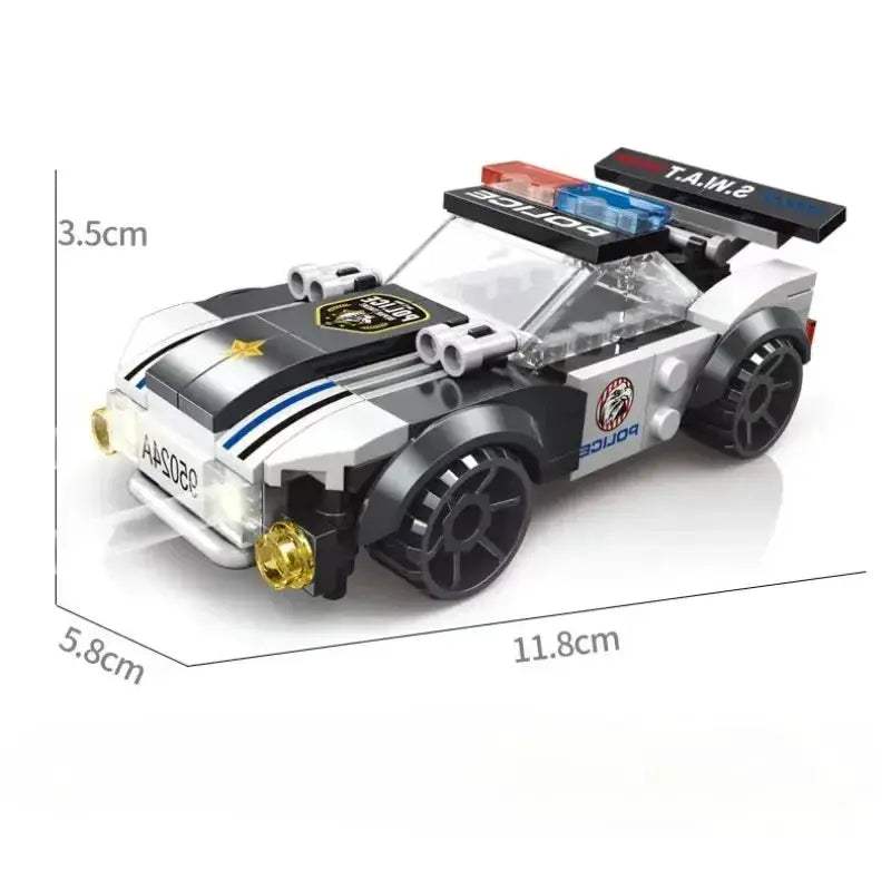MOC Lego Compatible Police Patrol Car Helicopter Educational Building Set - Image 2