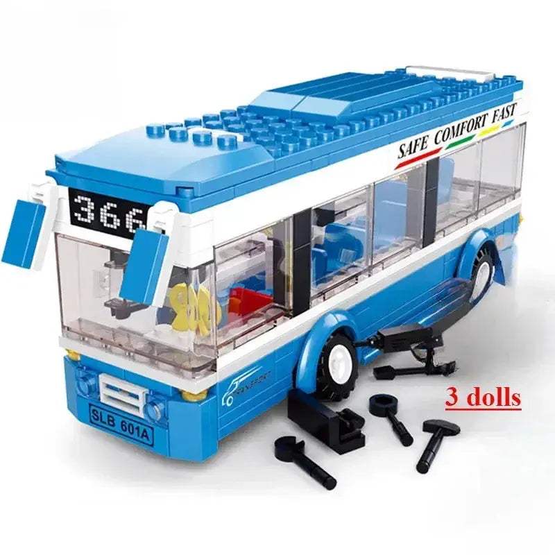 MOC Lego Compatible Police Patrol Car Helicopter Educational Building Set - Image 3
