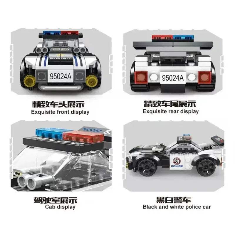 MOC Lego Compatible Police Patrol Car Helicopter Educational Building Set - Image 4