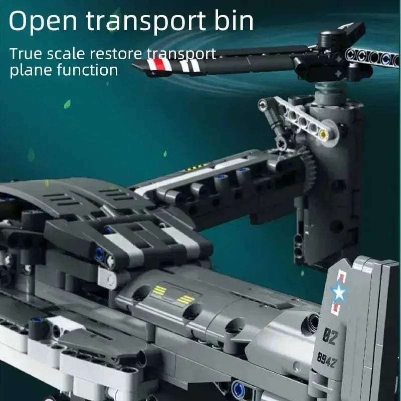 MOC Massive 1133Pcs Military Aircraft Building Blocks Set Osprey Fighter - Image 5