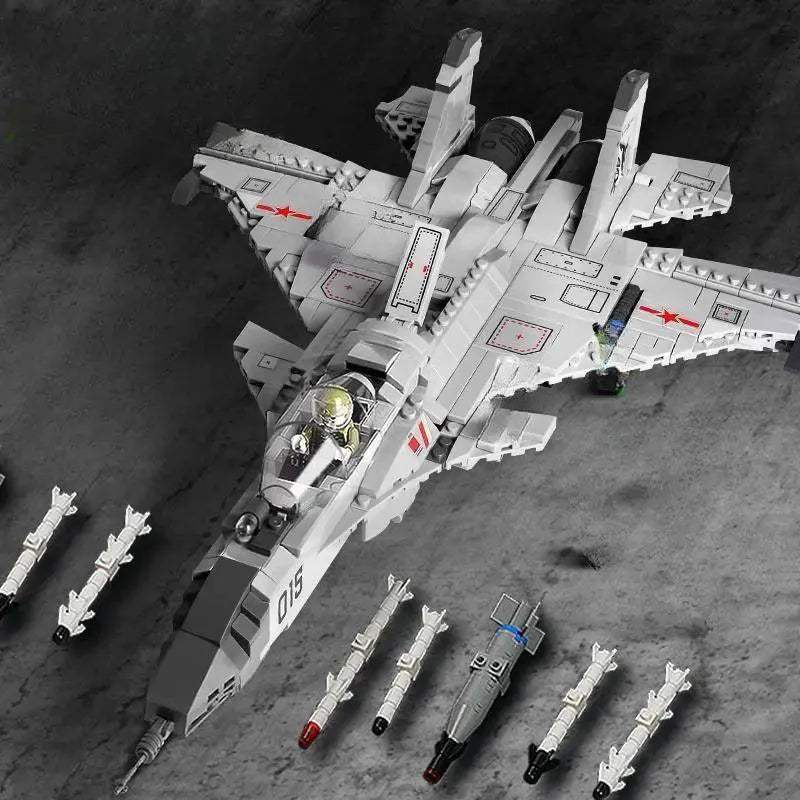MOC Military Fighter Jet Building Blocks J15 Educational Set - Image 3