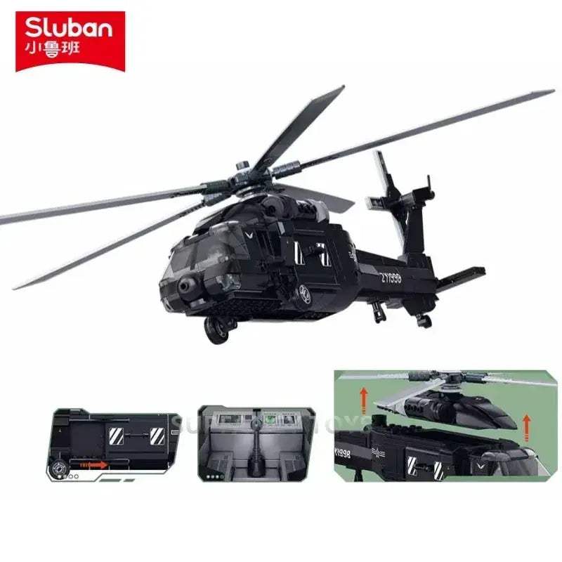 MOC Military Helicopter Building Blocks Educational Kit - Image 4