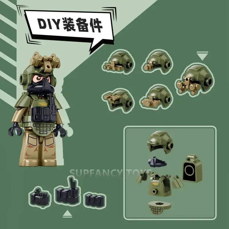 MOC Military Helicopter Building Blocks Educational Kit - Image 5