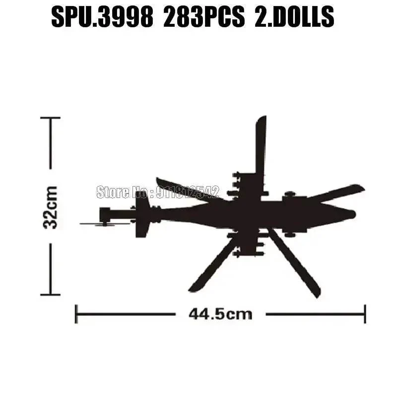 MOC Military Wz-10 Helicopter Gunship Building Blocks Set 283 Pieces Compatible With Lego Includes Two Dolls 1 38 Scale - Image 5