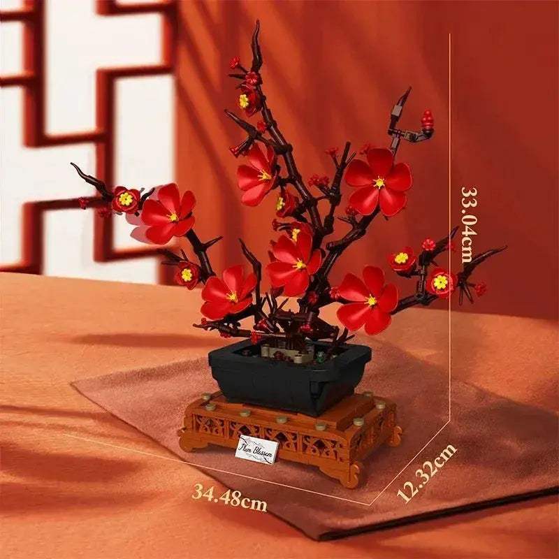 MOC MOC 669 Pieces Plum Blossom Bonsai Lego Compatible Building Blocks Set - Image 3