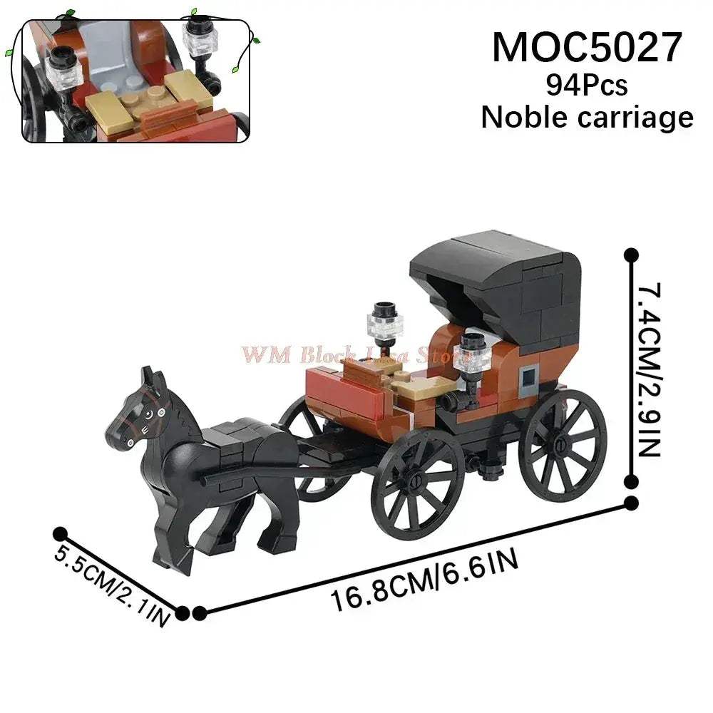MOC MOC Building Blocks Horse Carriage Set For Friends Fans - Image 11