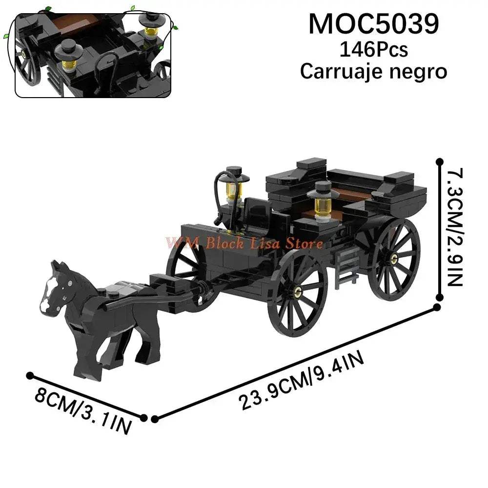 MOC MOC Building Blocks Horse Carriage Set For Friends Fans - Image 13