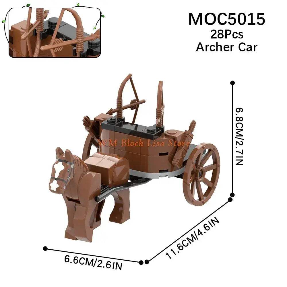 MOC MOC Building Blocks Horse Carriage Set For Friends Fans - Image 16