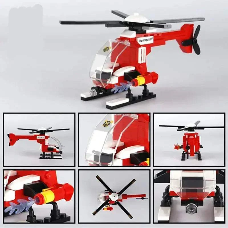 MOC MOC Firefighter Helicopter Building Blocks Kit Lego Compatible - Image 4