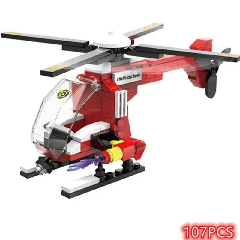 MOC MOC Firefighter Helicopter Building Blocks Kit Lego Compatible - Image 5