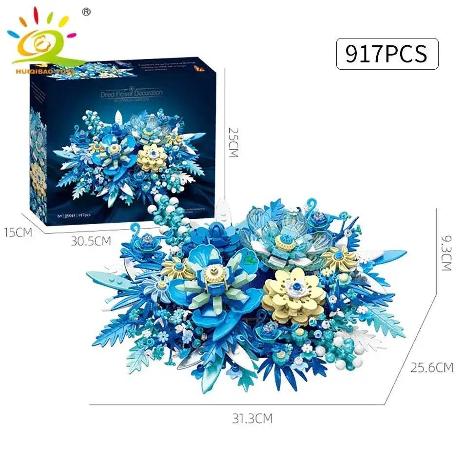 MOC MOC Lego Compatible Blue Flower Bouquet Building Blocks Set For Kids - Image 6