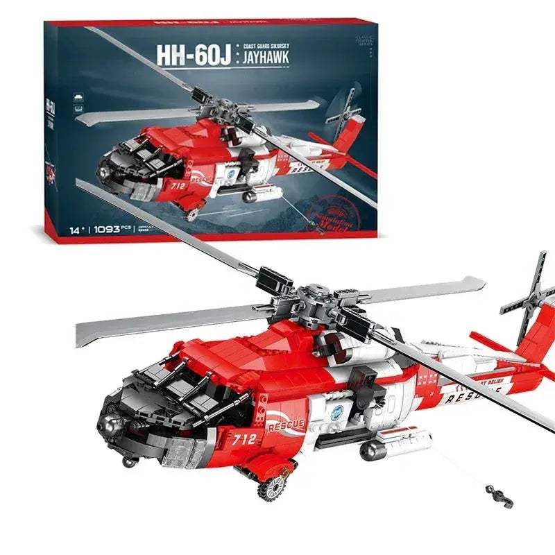 MOC MOC Lego Compatible HH60J Black Hawk Helicopter Building Blocks Realistic Model - Image 7