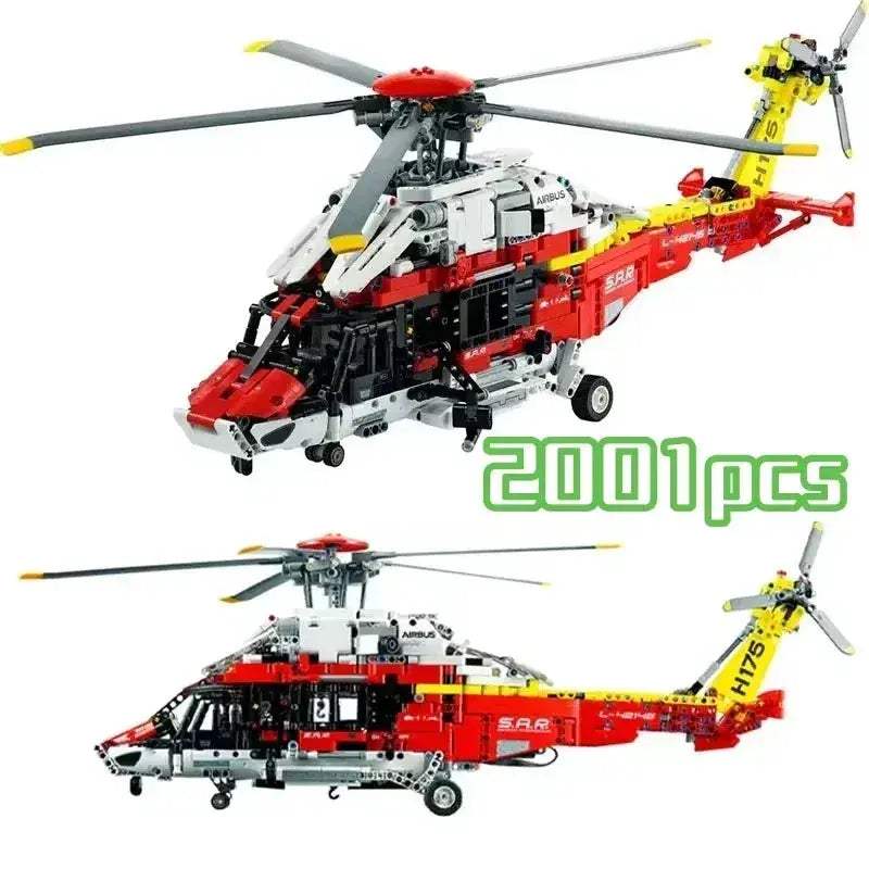 MOC MOC Rescue Helicopter Building Blocks Set Lego Compatible 2001 Pieces - Image 4