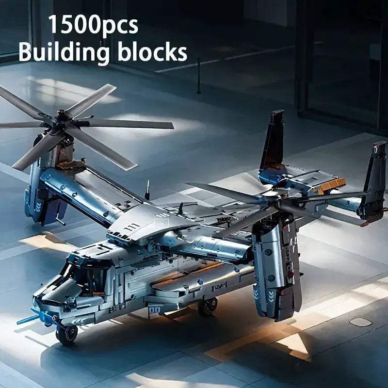 MOC MOC V22 Tiltrotor Building Blocks Set For Kids Compatible With Lego