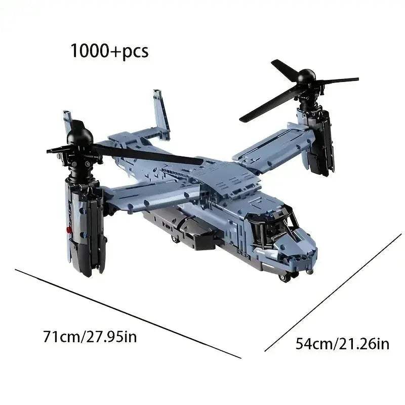 MOC MOC V22 Tiltrotor Building Blocks Set For Kids Compatible With Lego - Image 2