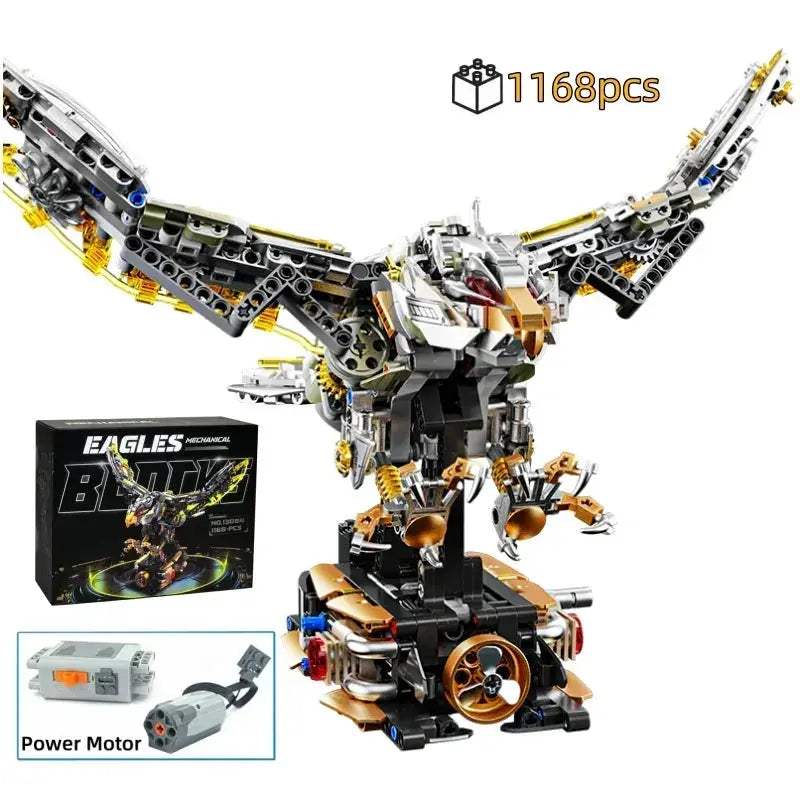 MOC Motorized Mechanical Eagle Building Blocks Kit for Kids