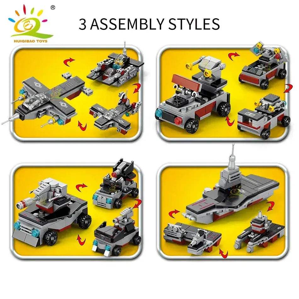 MOC Premium Building Blocks 8 In 1 Military Ship Aircraft Cruiser Construction Set Lego Compatible Gift For Children - Image 5