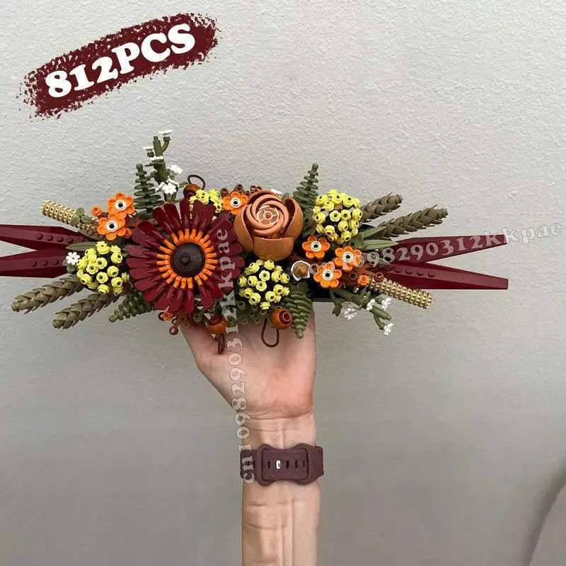 MOC Premium Building Blocks Artificial Dried Flowers Home Decor