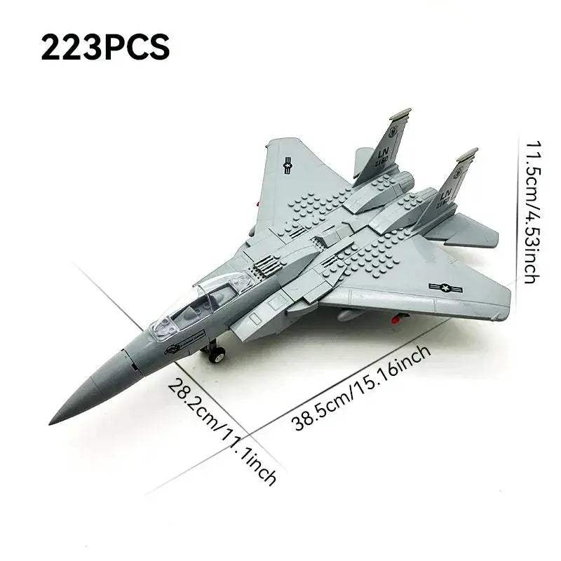 MOC Premium Building Blocks Kit Military Aircraft Dual Models F15 And Apache For Boys And Collectors - Image 9