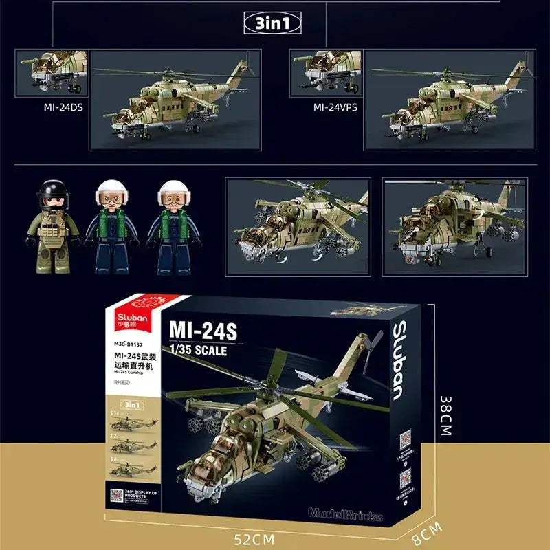 MOC Premium Building Blocks Mi 24 Hind Attack Helicopter Model Set For Builders And Collectors - Image 4