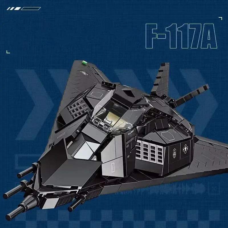 MOC Premium Building Blocks Set 1375 Piece F117A Nighthawk Stealth Fighter MOC LEGO Compatible for Aviation Enthusiasts - Image 5