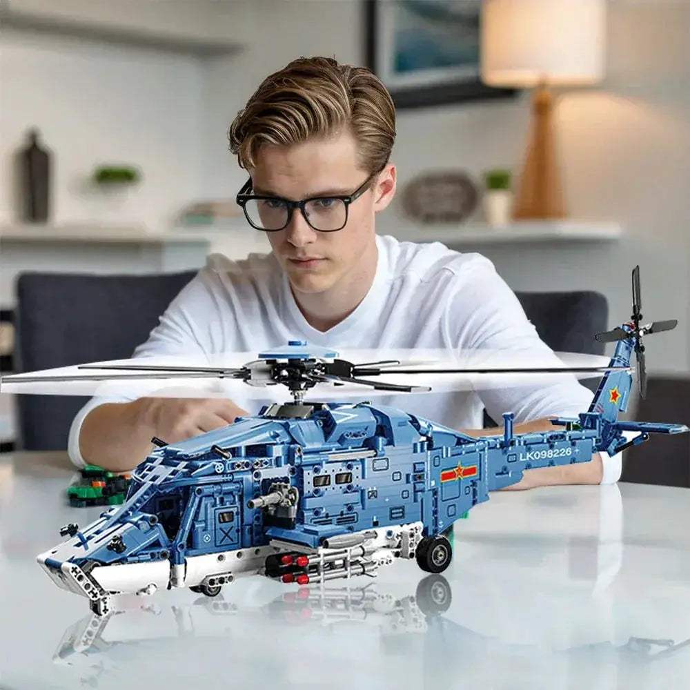 MOC Premium Building Blocks Set 1711-Piece Military Helicopter Kit For Kids STEM Gift