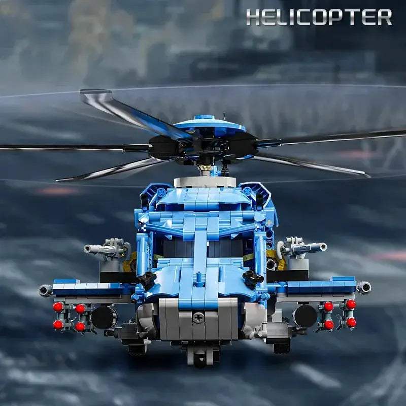 MOC Premium Building Blocks Set 1711Piece Attack Helicopter Model With LEGO Compatible Bricks For Military Enthusiasts - Image 2