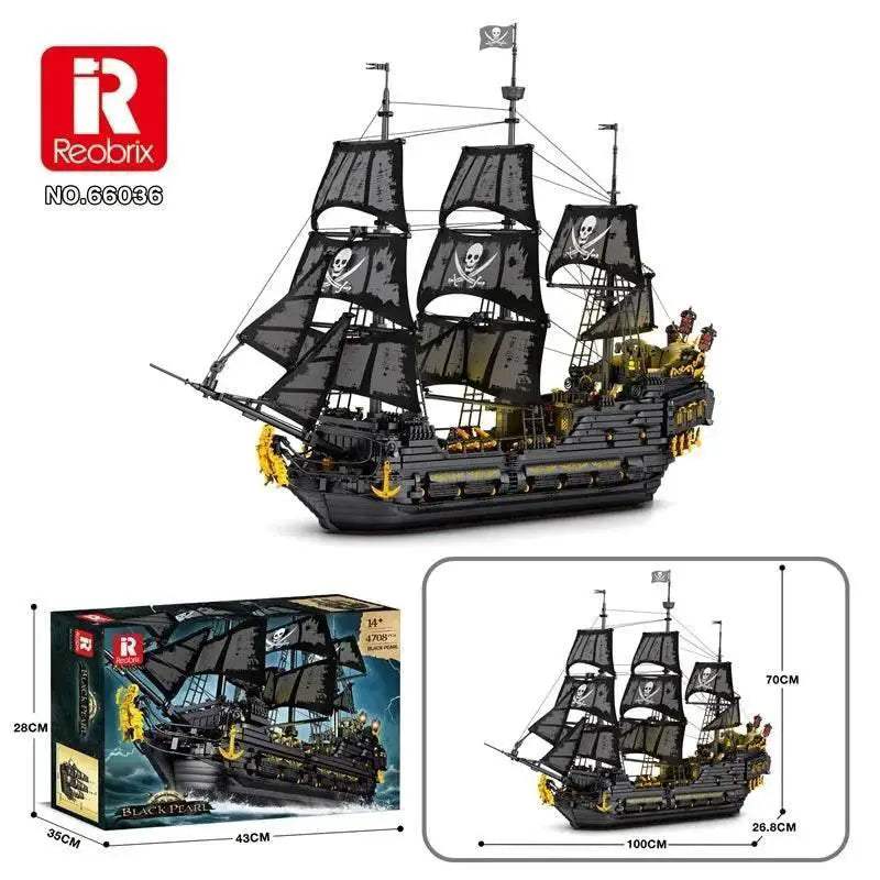 MOC Premium Building Blocks Set 4708 Piece Black Pearl For Kids - Image 7
