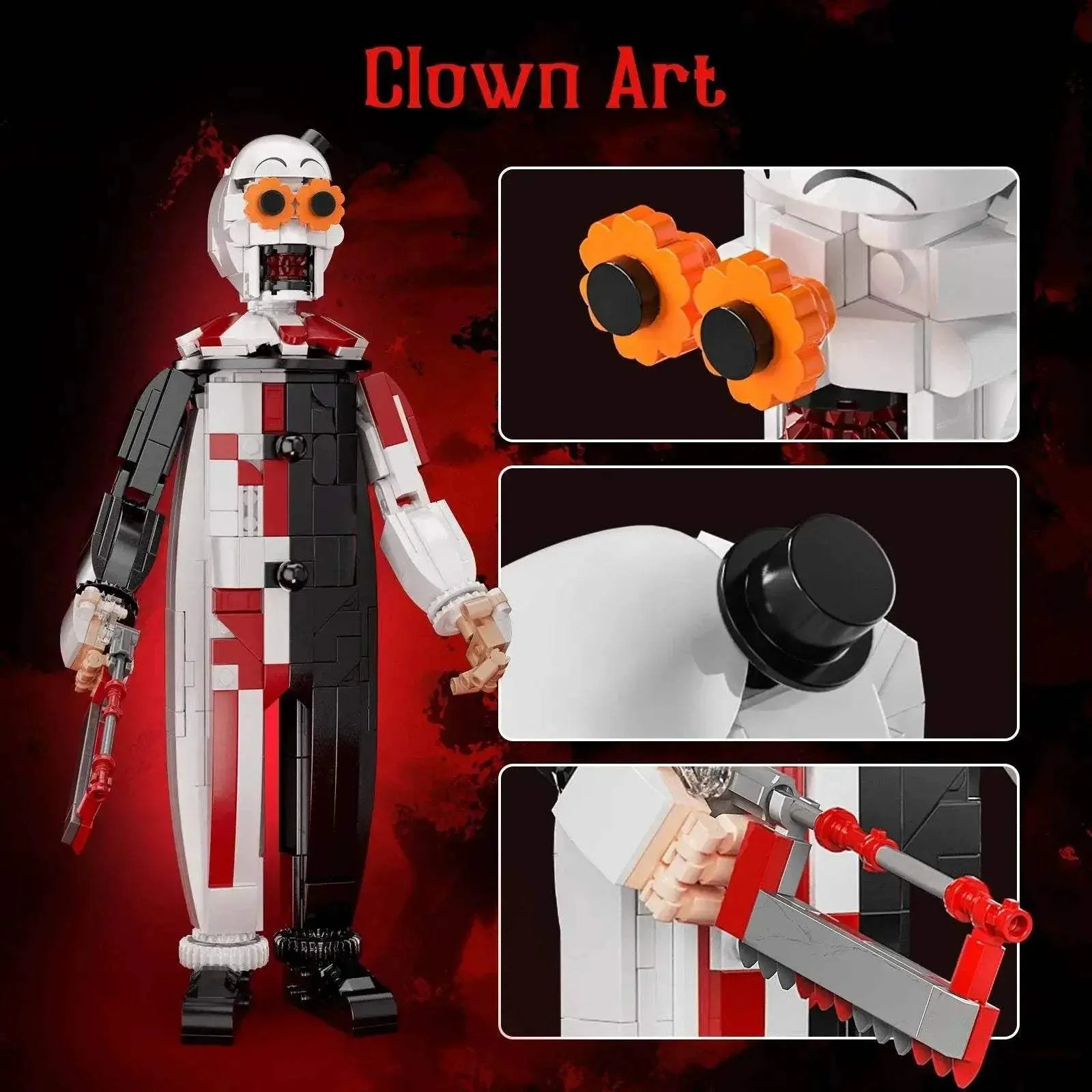MOC Premium Building Blocks Set Horror Head Figure for Halloween - Image 4