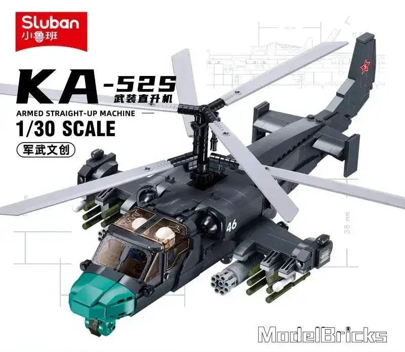 MOC Premium Building Blocks Toy KA50 Armed Helicopter Model With Lego Compatible Design For Boys - Image 9