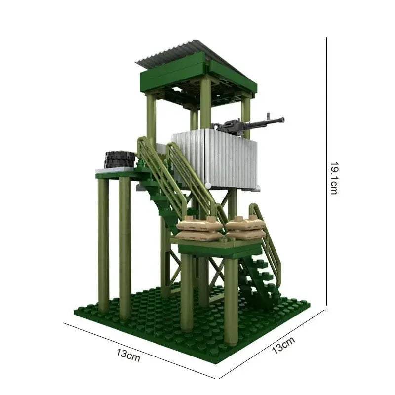 MOC Premium Building Blocks World War II Observation Tower Sentry Scene MOC DIY Set For Children Compatible With LEGO - Image 5
