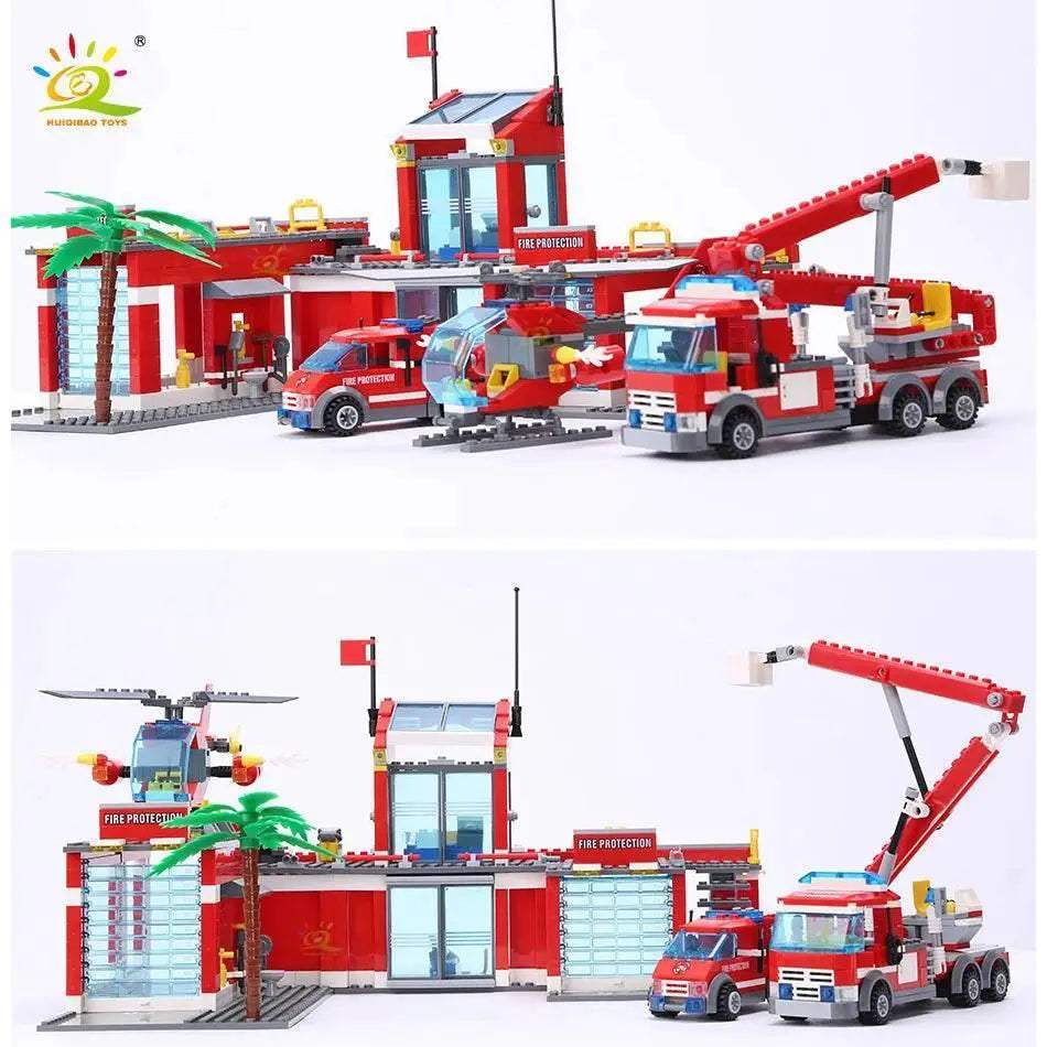 MOC Premium City Fire Station Building Blocks Lego Compatible 774 Pieces Set For Children - Image 3