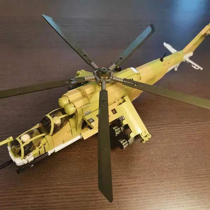 MOC Premium LEGO Compatible Building Blocks Air Force Mi 24S Armed Transport Helicopter Model For Boys Gift - Image 5