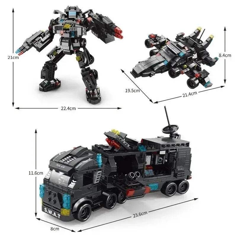MOC Premium Lego Compatible Building Blocks Kit 585 Piece City Police SWAT Truck For Boys And Kids - Image 4
