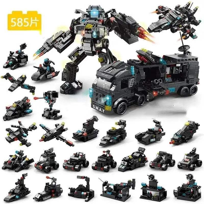 MOC Premium Lego Compatible Building Blocks Kit 585 Piece City Police SWAT Truck For Boys And Kids - Image 8