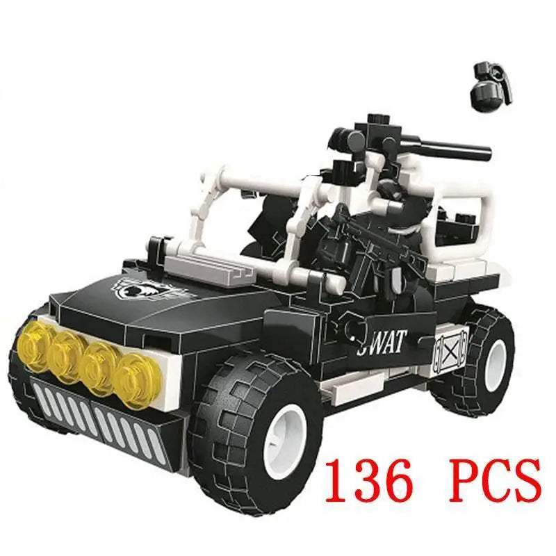 MOC Premium Lego Compatible Building Blocks Set Multi Vehicle City Police Station Bus Car Helicopter Army Trucks For Kids - Image 58