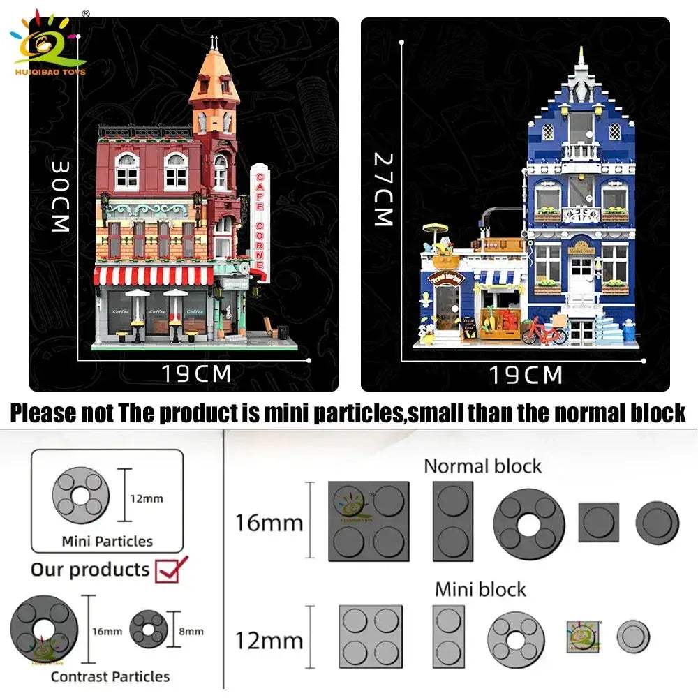 MOC Premium MOC Building Blocks City Corner Coffee Shop Architecture Style Street View For Children - Image 5