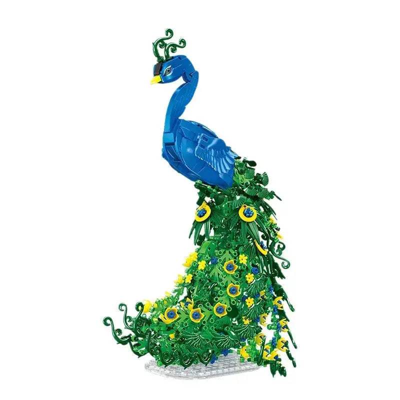 MOC Premium Peacock Model Kit D026 Building Blocks With Flower Parts Decoration And Paper Manual For Kids And Adults - Image 6