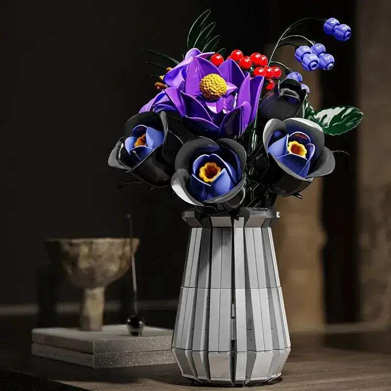 MOC Purple Flower Building Blocks MOC Set For Kids Educational Toy - Image 6