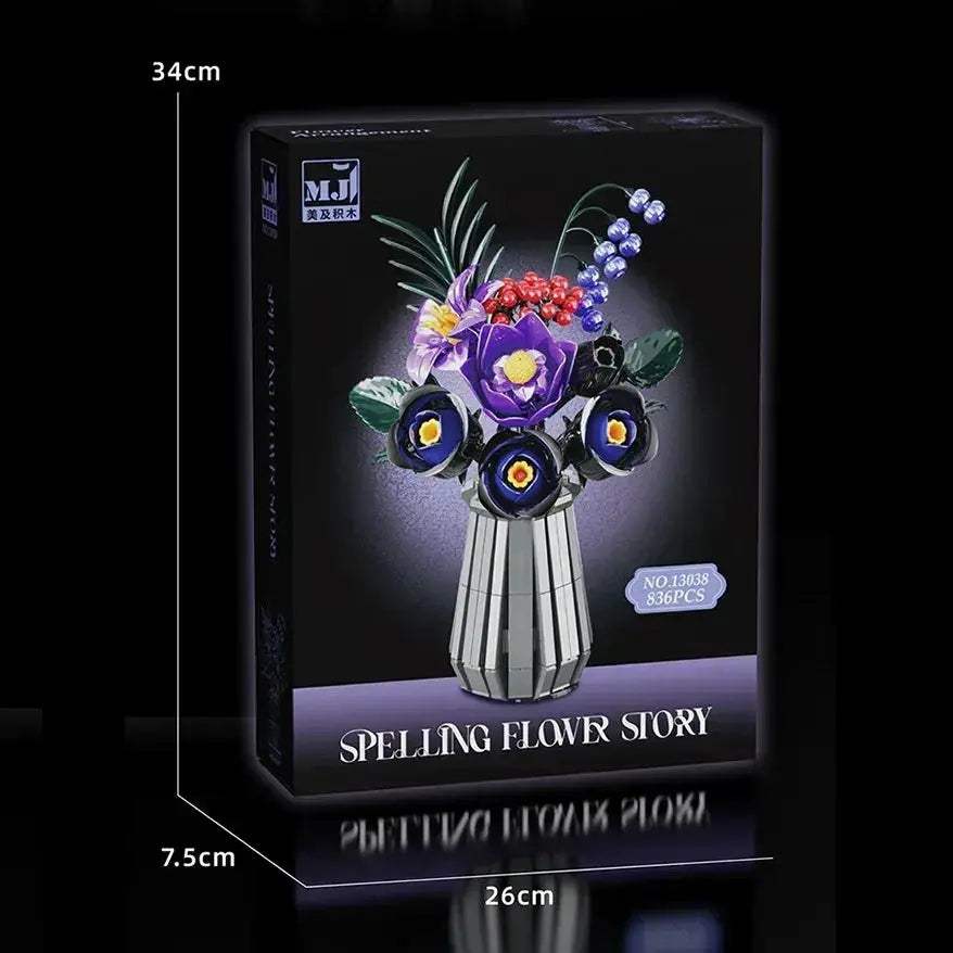 MOC Purple Flower Building Blocks MOC Set For Kids Educational Toy - Image 7