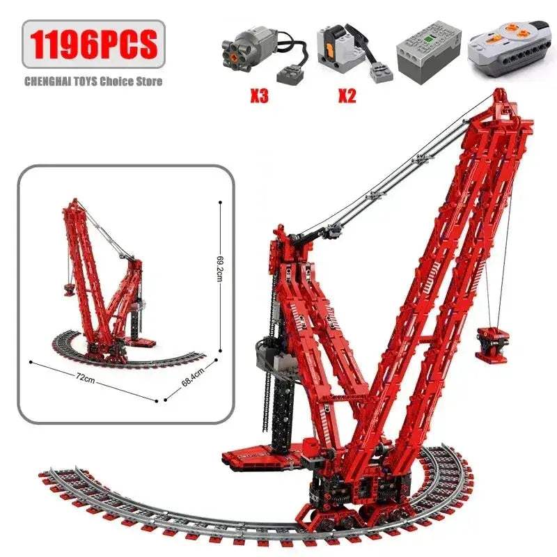 MOC RC Crane Building Blocks With Remote Control For Desktop Display