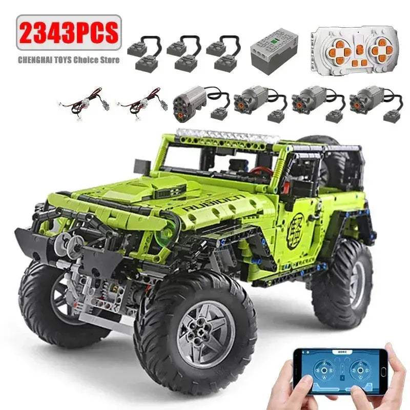MOC RC Off Road Car Building Blocks Set With Remote Control - Image 9